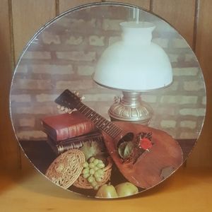 Vintage Gold Mid Century Tin Mandolin Books Fruit